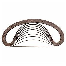 1/2&quot; x 21&quot; Abrasive Belt, Aluminum Oxide (10/Pack)