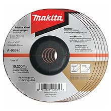 6" Inox 36 Grit Grinding Wheel, Aluminum Oxide (5/Pack)
