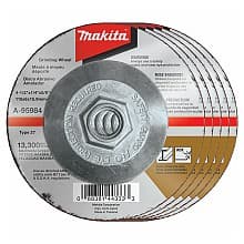 4-1/2" x 1/4" Inox 36 Grit Grinding Wheel, Aluminum Oxide (5/Pack)