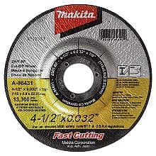 4-1/2" 60 Grit Depressed Center Ultra Thin Cut-Off Wheel, Zirconia Aluminum (25/Pack)
