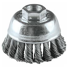 2-3/4" Knot Stainless Steel Wire Cup Brush, 5/8"-11" Arbor Hole
