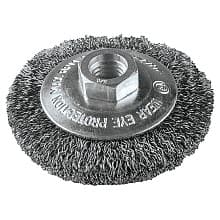 3-3/8" Crimped Wire Bevel Brush, 5/8" - 11 Arbor Hole