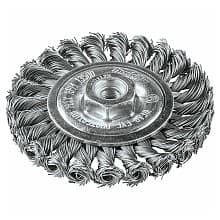 4" Knot Twist Wire Wheel, M10 x 1.25 Arbor Hole