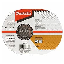 4-1/2" Inox 60 Grit Thin Cut-Off Wheel, Aluminum Oxide (10/Pack)