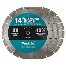 14" Segmented General Purpose Diamond Blade, Contractor (3/Pack)