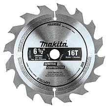 6-1/2" x 16 Teeth Cross-Cut/Rip/Plunge Circular Saw Blade
