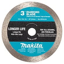 3" Continuous Rim Diamond Blade for Ceramic/Porcelain Cutting