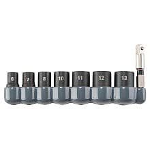 8-Piece 6-Point Metric Impact Socket Set with Standard Impact XPS Socket Adapter