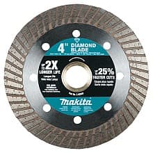 4" Hard Material Diamond Blade, Turbo
