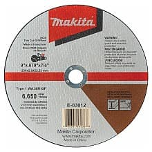 9" 36 Grit Inox Thin Cut-Off Wheel, Aluminum Oxide, 7/8" Arbor