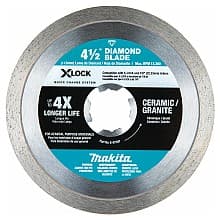4-1/2" X-Lock Continuous Rim Diamond Blade for Ceramic/Granite Cutting