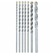 7-Piece Assorted Carbide Tipped Percussion Masonry Hammer Drill Bit Set