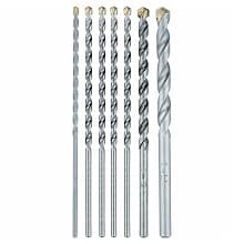 7-Piece Assorted Carbide Tipped Percussion Masonry Hammer Drill Bit Set