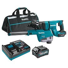 40 V Max XGT Brushless 1-1/8" SDS-PLUS AVT D-Handle Rotary Hammer Kit with Dust Extractor/AFT/AWS Capable (4.0Ah)