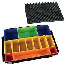 MAKPAC Interlocking Case Insert Tray with Colored Compartments/Foam Lid