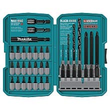 38-Piece Impact Drill/Driver Bit Set, 1/4" Shank