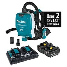 36V LXT Brushless 1/2 Gallon HEPA Filter Backpack Dry Dust Extractor Kit with AWS Capable (5.0Ah)