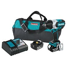 18 V LXT Lithium-Ion Brushless Cordless High-Torque 1/2" Square Drive Impact Wrench Kit with Friction Ring Anvil (5.0Ah)