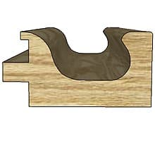 96" C-Molding Finger Pull, Oak