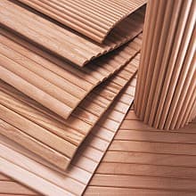 48" Solid Hardwood Tambour Door, 3/4" Flat-Top Radius Slat, 96" Track Height