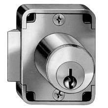 8139 Pin Tumbler Door Lock for Lipped/Overlay Application, Dull Chrome, Keyed Different