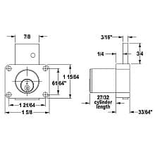 8178 Pin Tumbler Drawer Lock, Dull Chrome