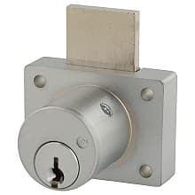 800 Schlage C Keyway Pin Tumbler Deadbolt Drawer Lock, Satin Chrome, Custom Key, Cylinder Length 1-1/8"