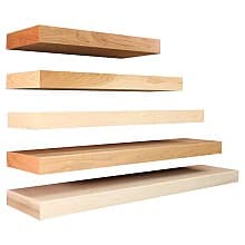 2-1/2" x 12" x 36" Wood Floating Shelf with Concealed Wall Mount Bracket, Rift White Oak