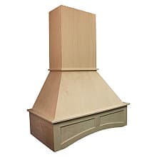 36" Signature Craftsman Arched Range Hood with Chimney, Rift White Oak