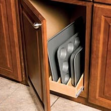 11" Roll Out Tray Divider, 3 Dividers, Maple