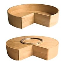 30" Kidney 1 Tray Wood Lazy Susan with Bearing