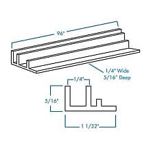 96" Straight Flush Tambour Track, Brown