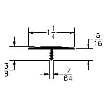 Econoflex T-Molding, 7/64" Thick 1-1/4" x 250' Roll