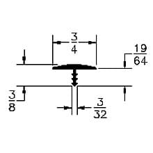 Flexelene T-Molding, 3/32" Thick 7/8" x 250' Roll, Black