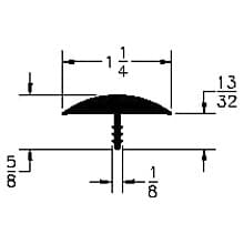 Low Profile PVC Bumper, 1/8" Thick 13/16" x 250' Roll, Black