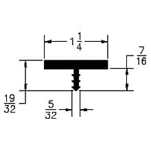 Low Profile PVC Bumper, 5/32" Thick 13/16" x 250' Roll, Black