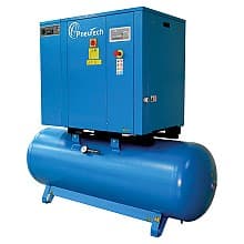 15HP Tank Mount Rotary Screw Air Compressor with Integrated Dryer