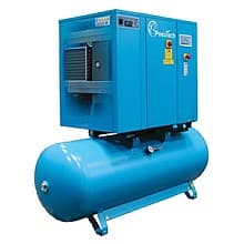 20 HP Rotary Screw Fixed Speed Tank Mounted Air Compressor with Integrated Dryer