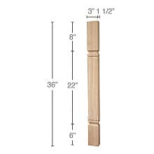 36" x 1-1/2" x 3" Mission Chamfered Island Split Column