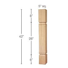 42" x 5" x 5" Mission Chamfered Bar Column