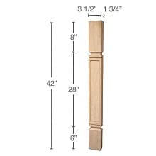 42" x 1-3/4" x 3-1/2" Mission Bar Split Column