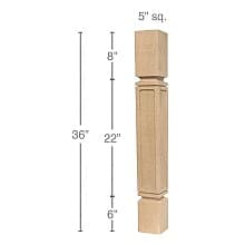 36" x 5" x 5" Mission Island Column