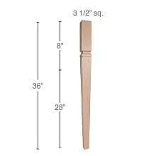 36" x 3-1/2" x 3-1/2" Mission Tapered Island Column