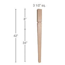 42" x 3-1/2" x 3-1/2" Mission Tapered Bar Column