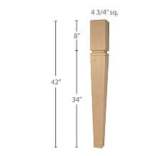 42" x 5" x 5" Mission Tapered Bar Column