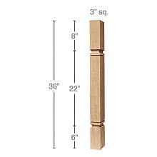 36" x 3" x 3" Metro Island Column