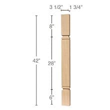 42" x 1-3/4" x 3-1/2" Metro Cam Bar Split Column