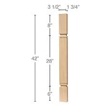 42" x 1-3/4" x 3-1/2" Metro Cam Bar Split Column