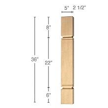 36" x 2-1/2" x 5" Metro Island Split Column