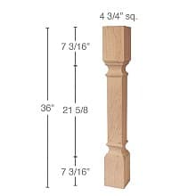 36" x 4-3/4" x 4-3/4" Metro Island Column